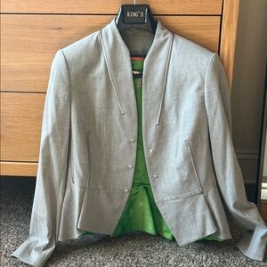 Elie Tahari Light Heather Grey Tailored Fit Blazer